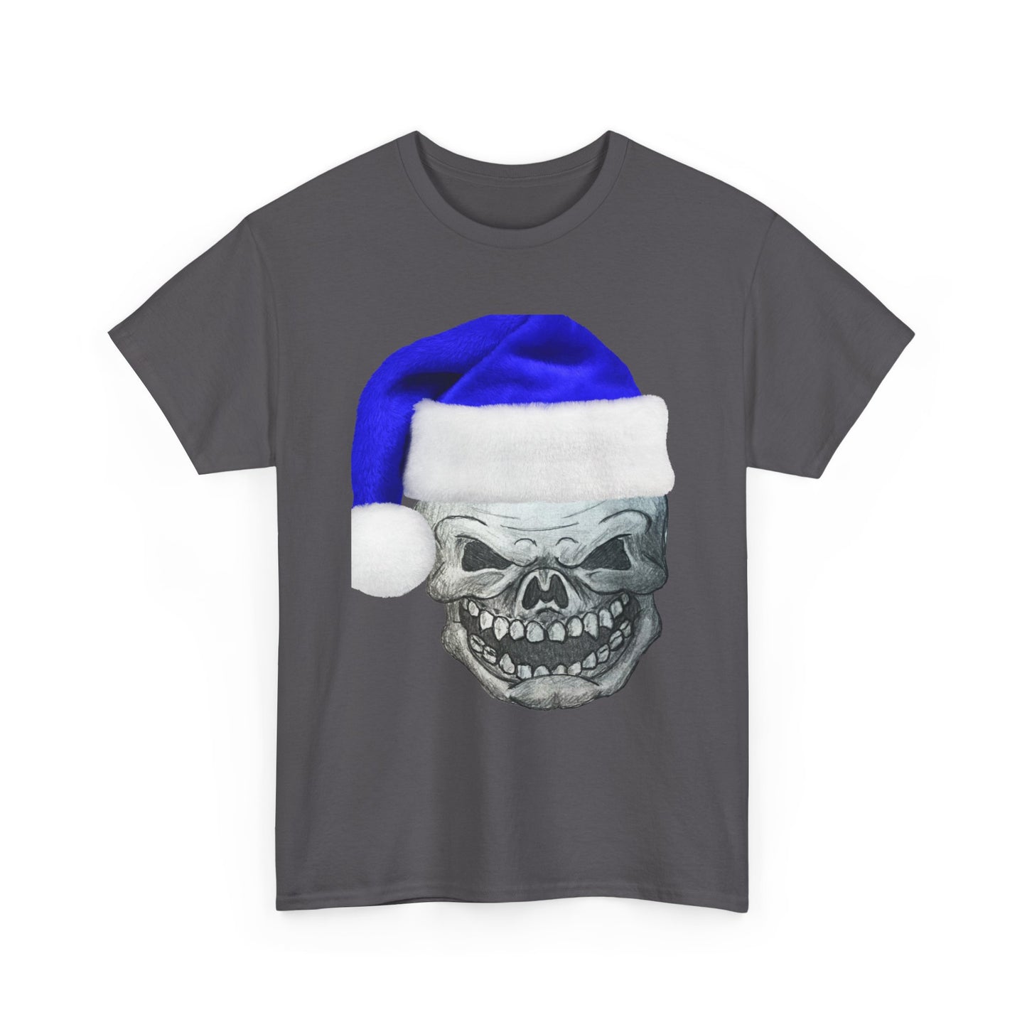 Skull in Blue Santa Hat T-Shirt
