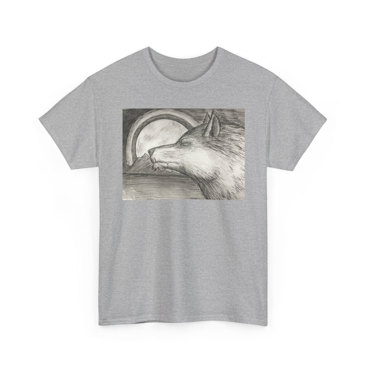 Wolf Art Unisex Heavy Cotton Tee, Nature Lover Shirt, Wildlife T-Shirt, Gift for Outdoorsy Friends, Animal Lover Apparel