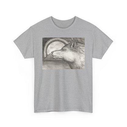 Wolf Art Unisex Heavy Cotton Tee, Nature Lover Shirt, Wildlife T-Shirt, Gift for Outdoorsy Friends, Animal Lover Apparel