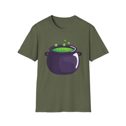 Halloween Potion Cauldron T-Shirt, Unisex Tee, Spooky Shirt, Witchy Apparel, Festival Wear, Halloween Costume