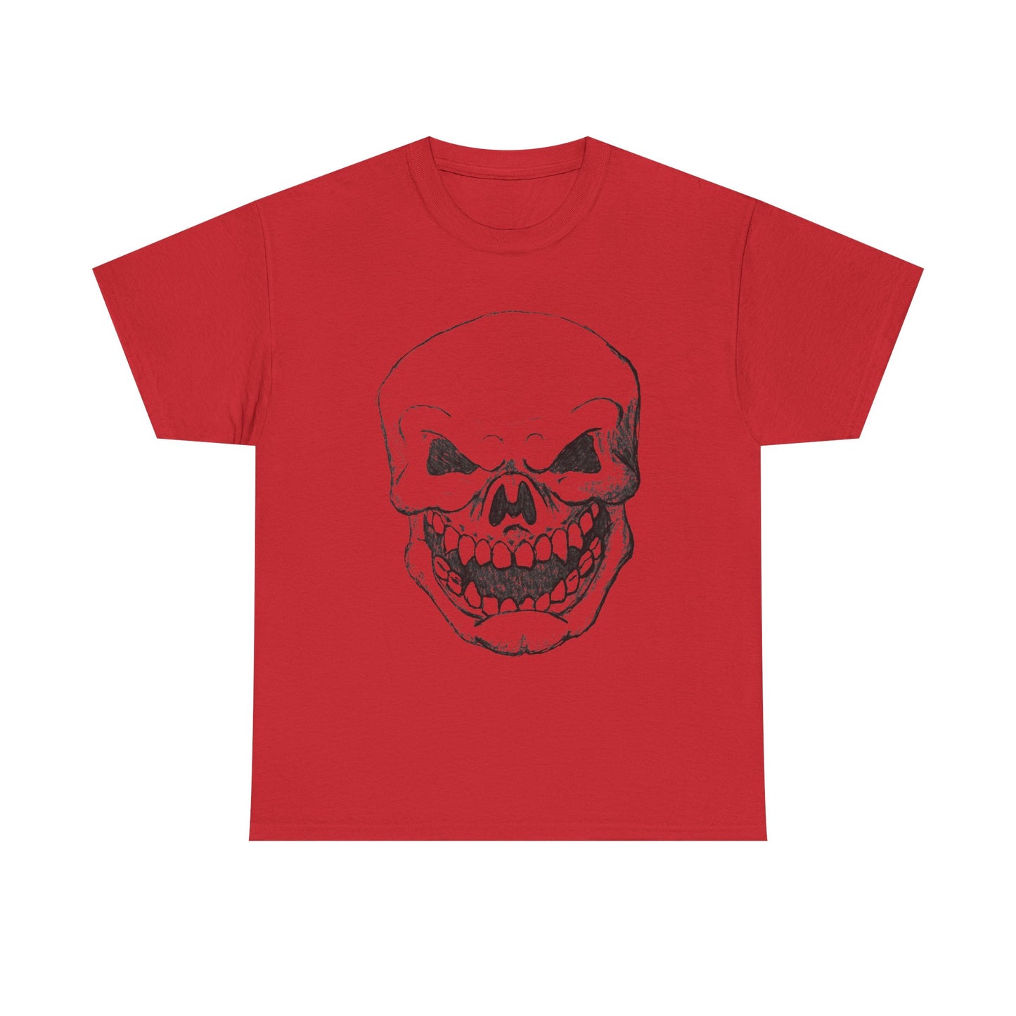 Sketched Skull Tee — Grinning Skull Graphic T-Shirt