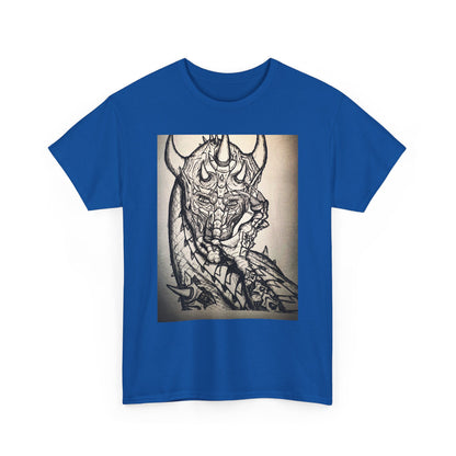 Dragon Art Unisex Heavy Cotton Tee, Graphic Tee, Unique Gift, Casual Wear, Fantasy Clothing, Art Inspired Shirt