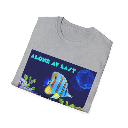 Underwater Adventure T-Shirt - (alone at last)Cool Sea Life Tee, Fish Shirt, Ocean Lover Gift, Beach Day Wear, Casual Summer Style, Swimwear