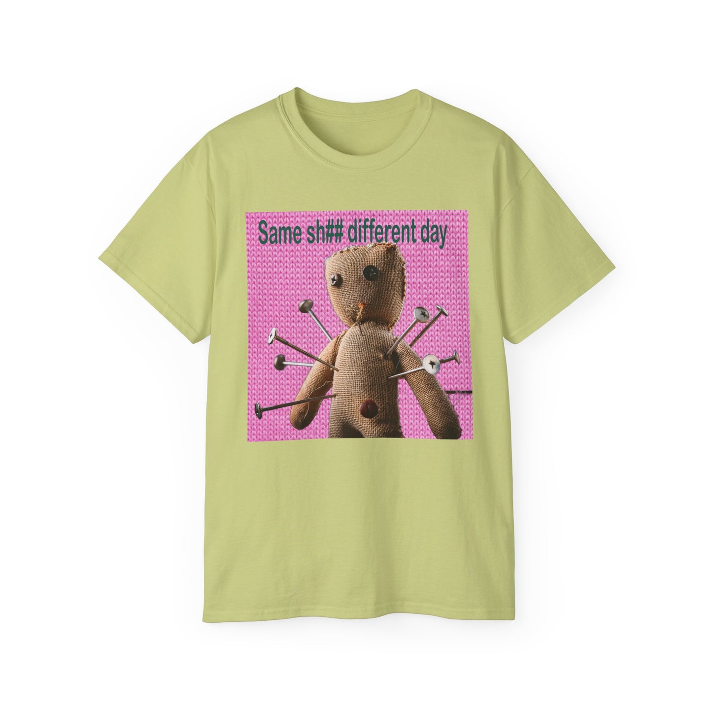 Voodoo Doll Humor Tee, Fun Statement T-Shirt for Everyday Wear, Gift for Friends, Casual Style, Quirky Graphic Shirt, Perfect for Parties