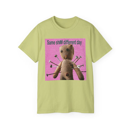 Voodoo Doll Humor Tee, Fun Statement T-Shirt for Everyday Wear, Gift for Friends, Casual Style, Quirky Graphic Shirt, Perfect for Parties