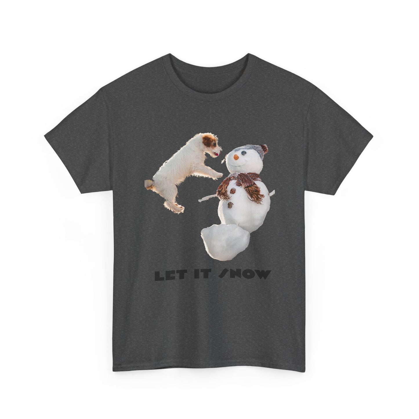 Let It Snow Dog & Snowman Tee — Funny Cute Holiday T-Shirt