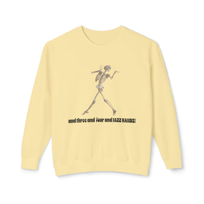 Skeleton Dance Unisex Lightweight Crewneck Sweatshirt, Halloween Sweater, Funny Gift, Casual Wear, Dance Lovers Sweatshirt, Unique Apparel