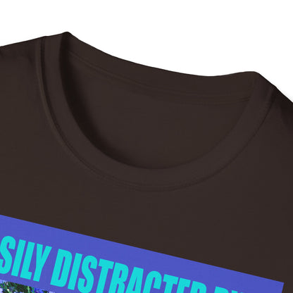 Easily Distracted by Puppies Cute Dog Lover T-Shirt, Easily Distracted by Dogs Tee, Perfect Gift for Pet Owners, Animal Lover Apparel, Casual Everyday Wear