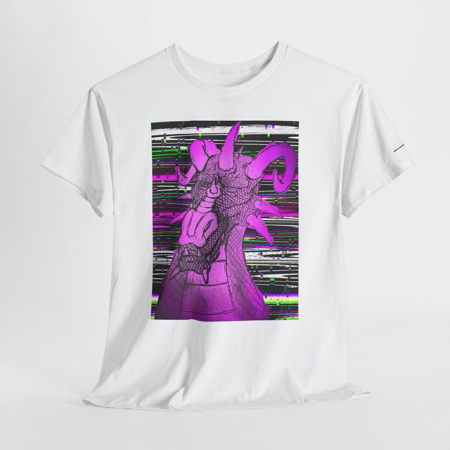 Vaporwave Dragon T-Shirt — Glitch Art Neon Purple Dragon Tee