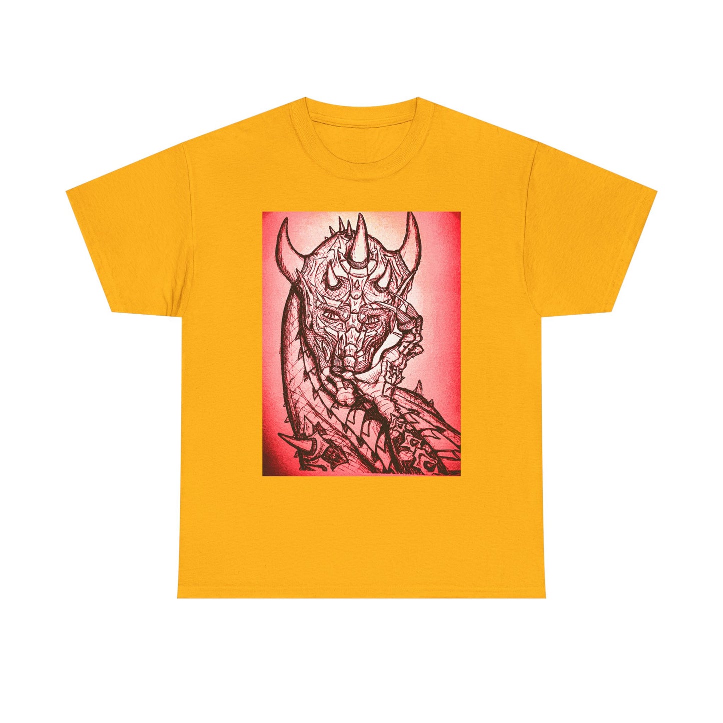 Bold Graphic Tee with Gothic Dragon Design, Unisex Cotton Shirt, Unique Art Tee, Oversized Casual Top, Gift for Art Lovers