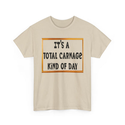 Total Carnage Unisex Heavy Cotton Tee, Casual t-shirt, Graphic Tee, Humor Shirt, Gift for Friends, Fun Apparel