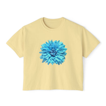 Floral Women's Boxy Tee, Casual Summer T-Shirt, Boho Chic Top, Gift for Her, Trendy Graphic Tee