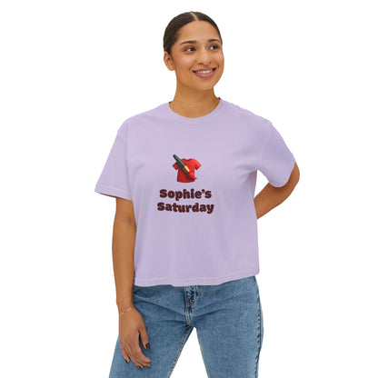 Sophie's Saturday Women's Boxy Tee | Cute Casual Top, Weekendwear, Gift for Her, Funny Graphic T-Shirt, Summer Style, Relaxed Fit