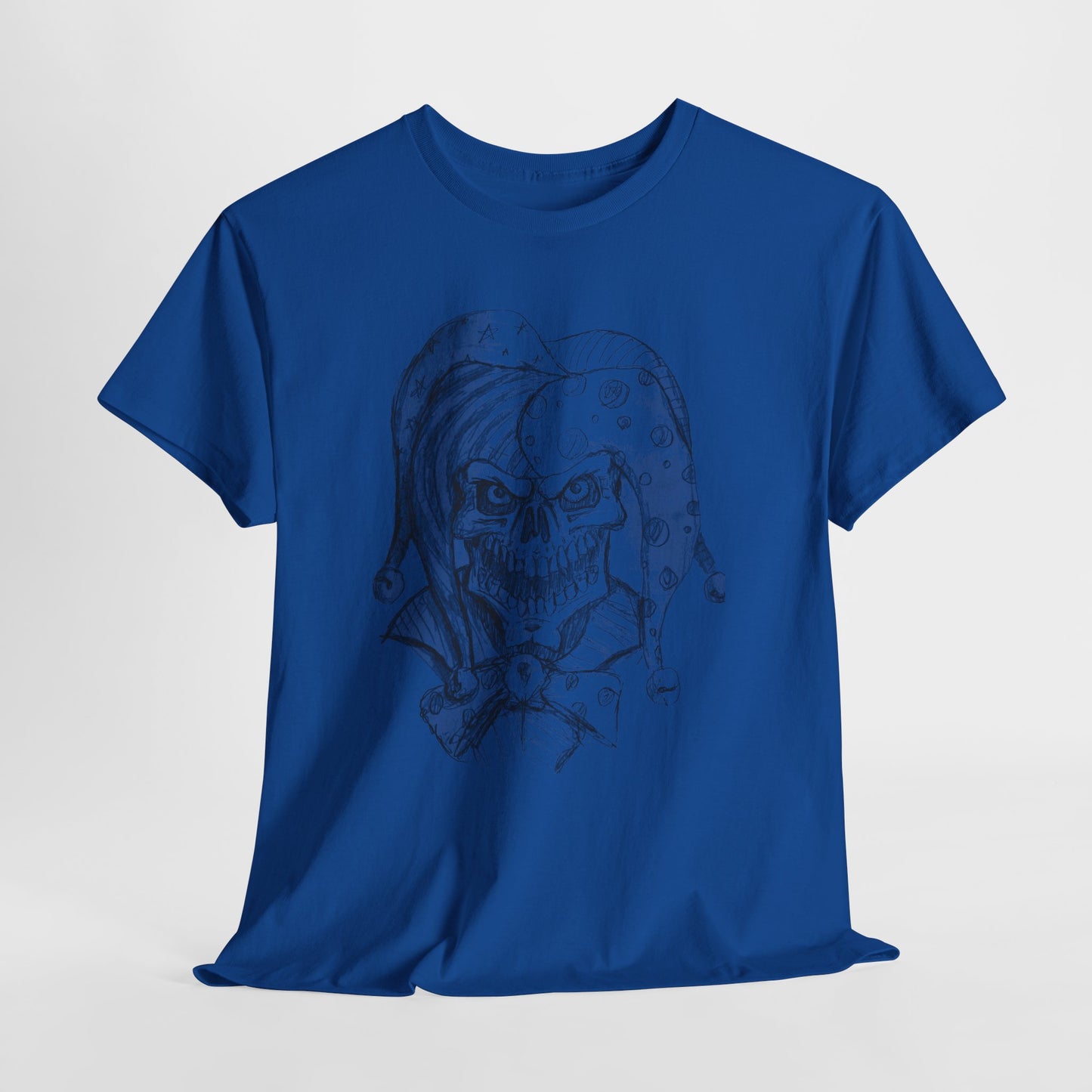 Skull Jester Sketch T-Shirt — Gothic Horror Skull Joker Tee