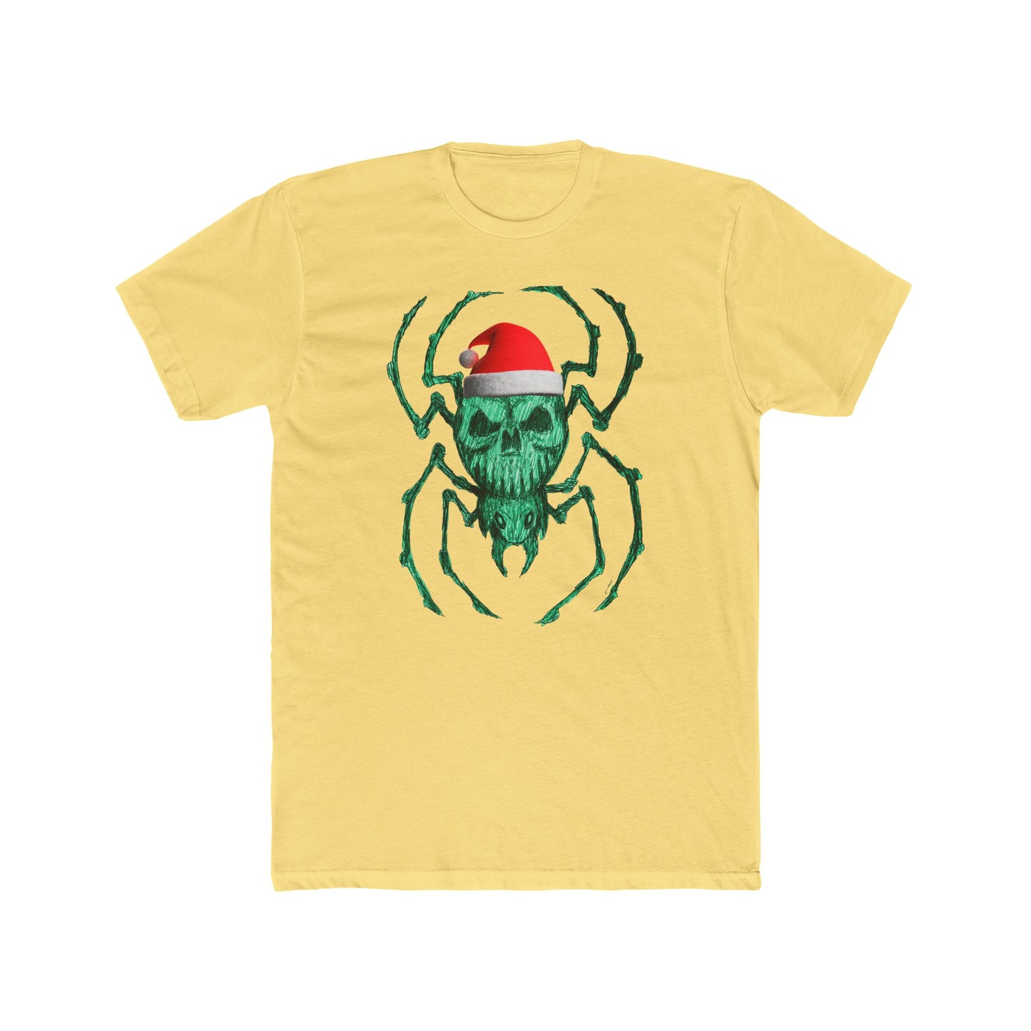 Skull Spider Tee — Festive Santa Hat Christmas Tee