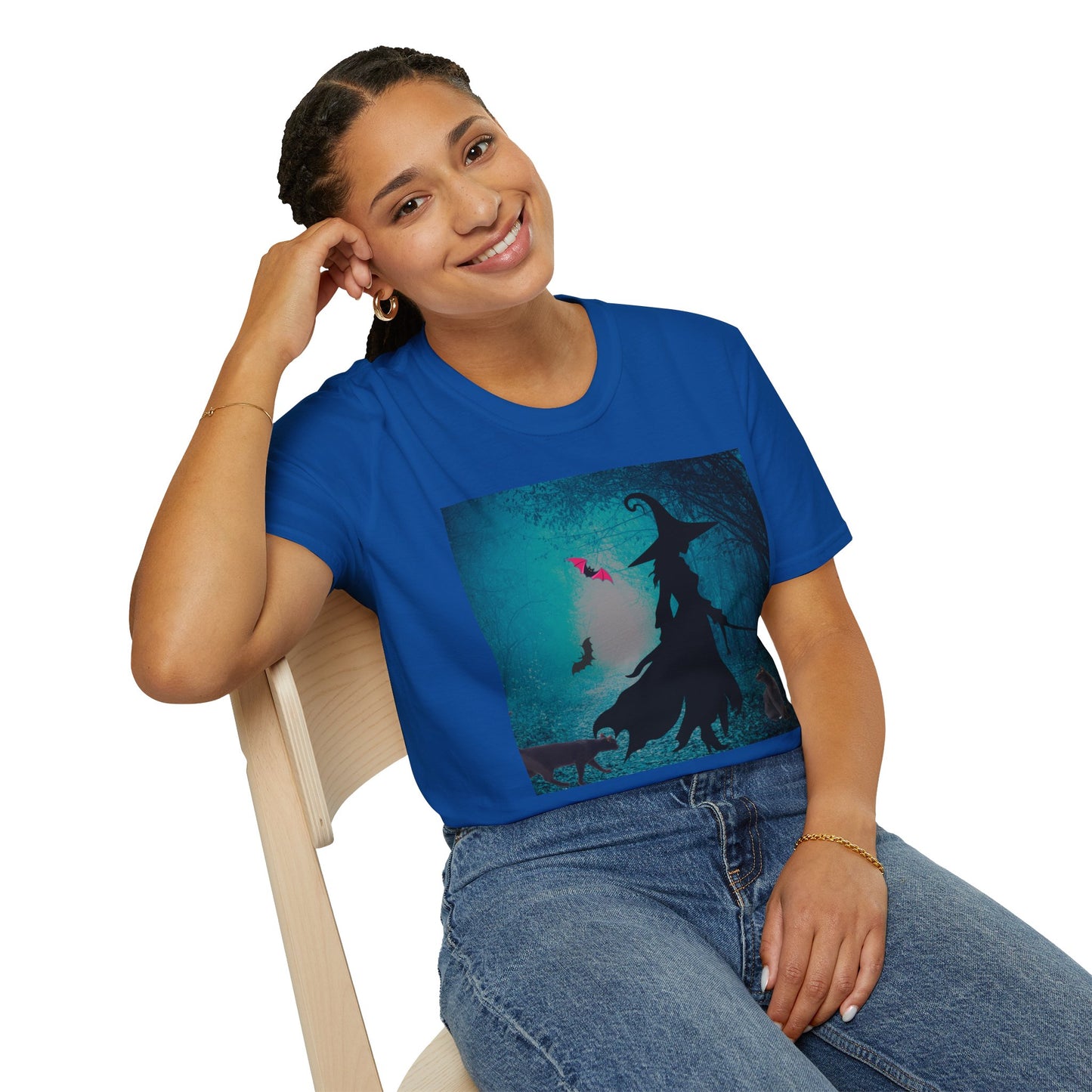 Magical Witch Art T-Shirt, Halloween Tee, Witchy Apparel, Gift for Her, Cute Graphic Shirt, Soft Unisex T-Shirt