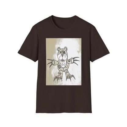 Demonic  Artistic Bear T-Shirt, Unisex Graphic Tee, Unique Animal Art Shirt, Fun Casual Wear, Gift for Kids & Teens, Birthday or Holiday