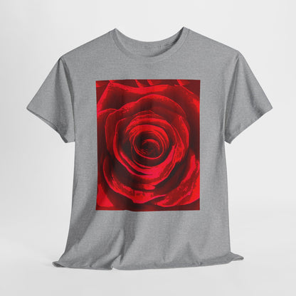 Romantic Rose Unisex Heavy Cotton Tee, Gift for Valentine's Day, Floral Shirt, Casual Wear, Love, Nature Lover Tee