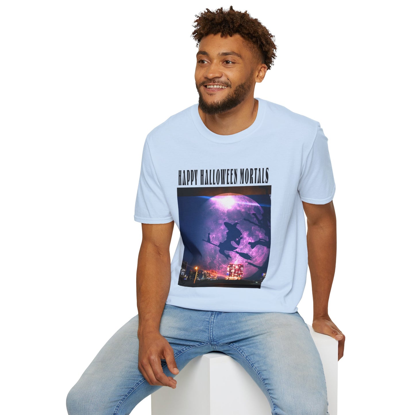 Halloween Graphic Tee, Witch Unisex Softstyle T-Shirt, Spooky Apparel, Trick or Treat Shirt, Halloween Gifts, Fall Fashion