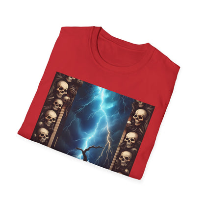 Spooky Skull Pumpkin Crawls from Frame T-Shirt, Halloween Shirt, Unisex Graphic Tee, Casual Halloween Wear, Fall Fashion