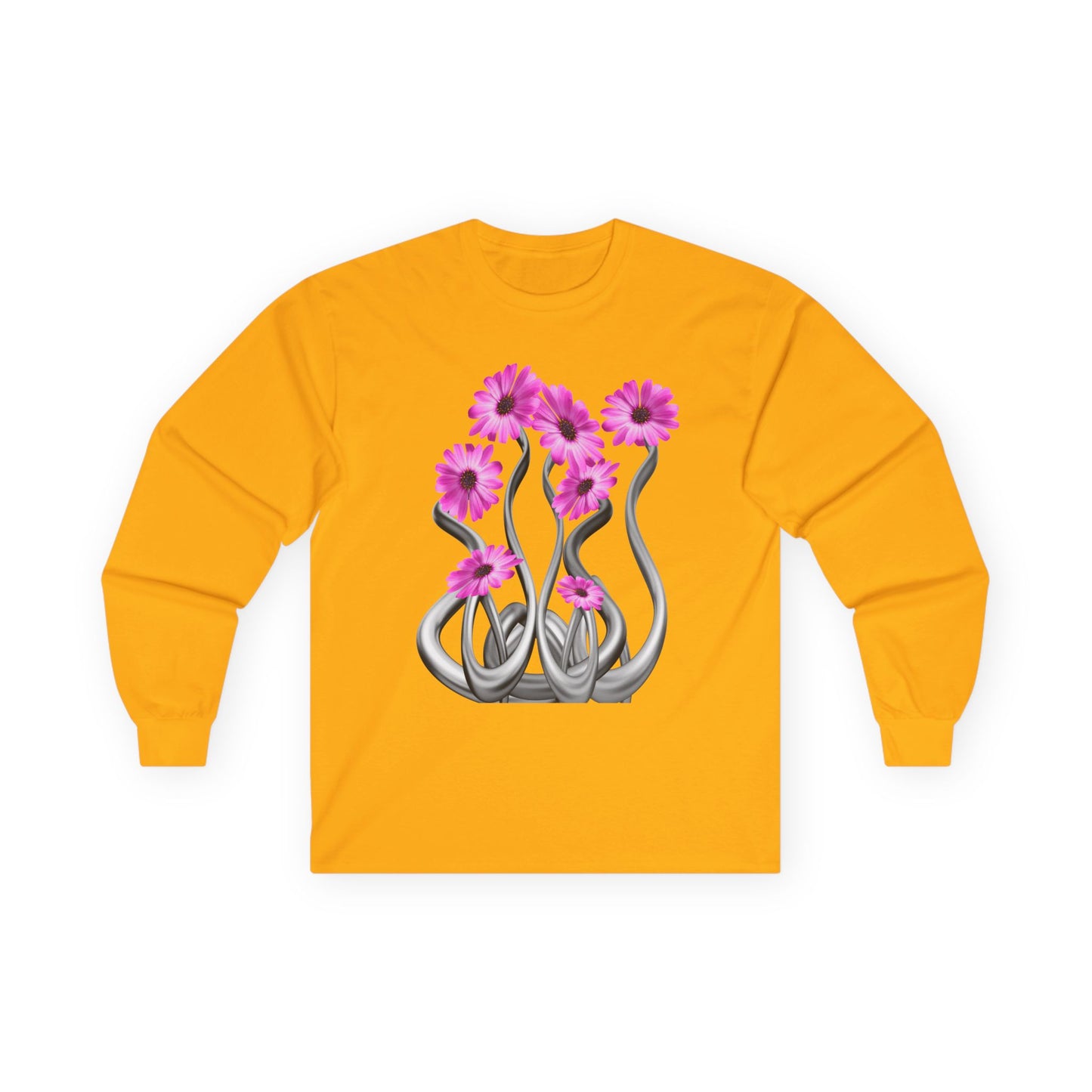 Long Sleeve Tee — Pink Floral Tentacle Garden Graphic