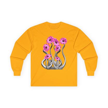 Long Sleeve Tee — Pink Floral Tentacle Garden Graphic