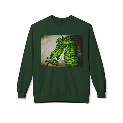 Vintage Green Dragon Unisex Midweight Softstyle Fleece Crewneck Sweatshirt