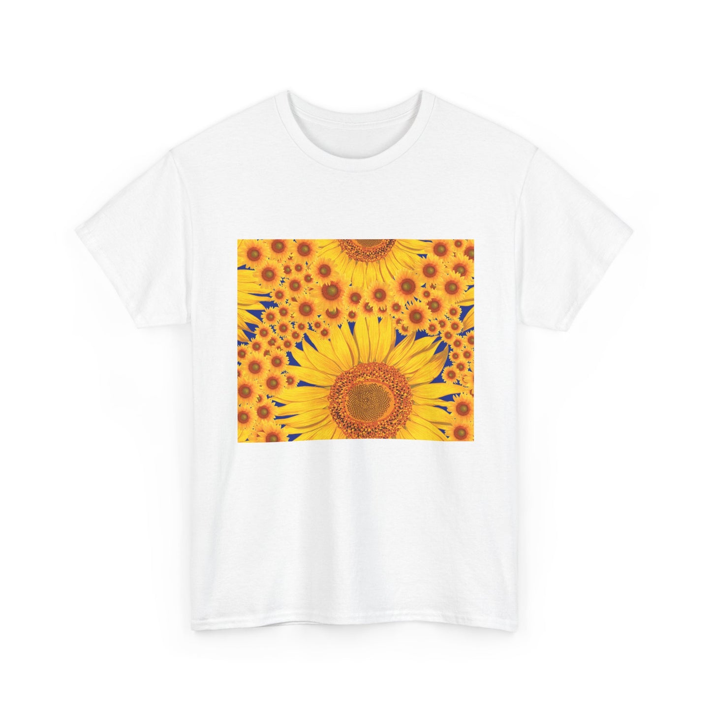 Sunflower Vibes Unisex Heavy Cotton Tee - Perfect for Summer, Nature Lovers, Gardening Celebrations, Casual Wear, Gift Ideas