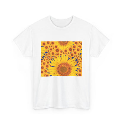 Sunflower Vibes Unisex Heavy Cotton Tee - Perfect for Summer, Nature Lovers, Gardening Celebrations, Casual Wear, Gift Ideas