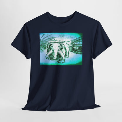 Artistic Elephant Unisex Cotton Tee - Unique Graphic Design