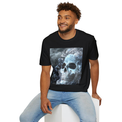Eerie Skull Graphic T-Shirt for Dark Aesthetic Lovers, Unisex Casual Wear, Halloween Tee, Alternative Fashion