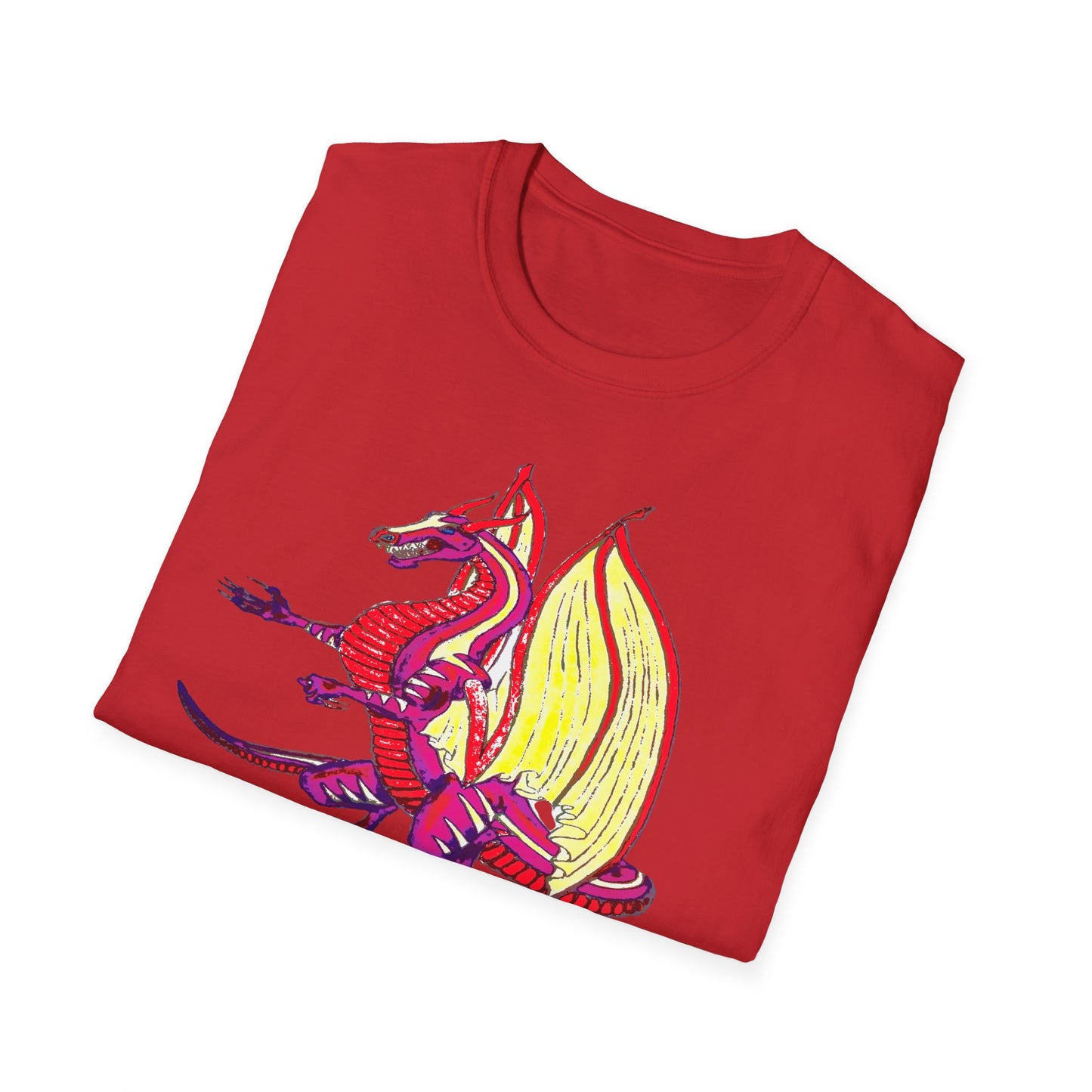 Red Dragon Graphic Unisex T-Shirt, Softstyle Tee, Unique Gift, Casual Wear, Fantasy Lover Apparel, Ideal for Conventions, Birthdays