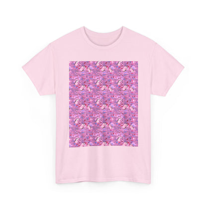 Colorful Repeating Floral Pattern Tee, Unisex T-Shirt, Spring Fashion, Gift for Her, Casual Wear, Eco-Friendly Apparel, Birthday Gift