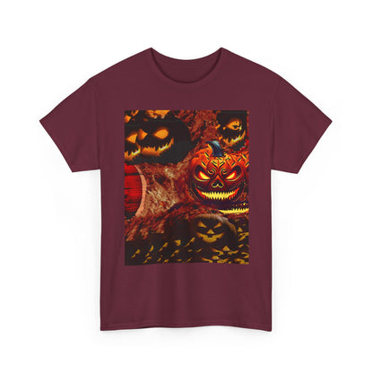 Halloween Distorted Pumpkin Unisex Tee, Spooky Shirt, Fall Apparel, Casual Halloween Outfit, Trick or Treat Tee, Festive Gift