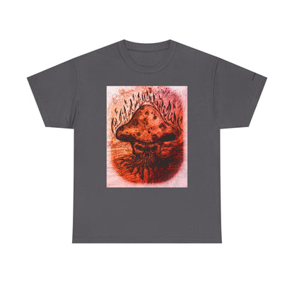 Mushroom Flame T‑Shirt — Psychedelic Burning Mushroom Graphic Tee