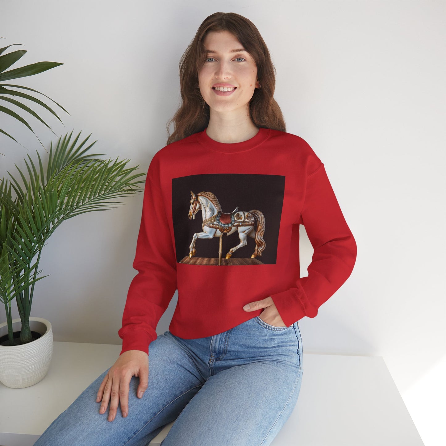 Vintage Carousel Horse Crewneck Sweatshirt, Cozy Sweatshirt, Equestrian Gift, Animal Art Sweatshirt, Unique Fall Apparel, Celebration [...]
