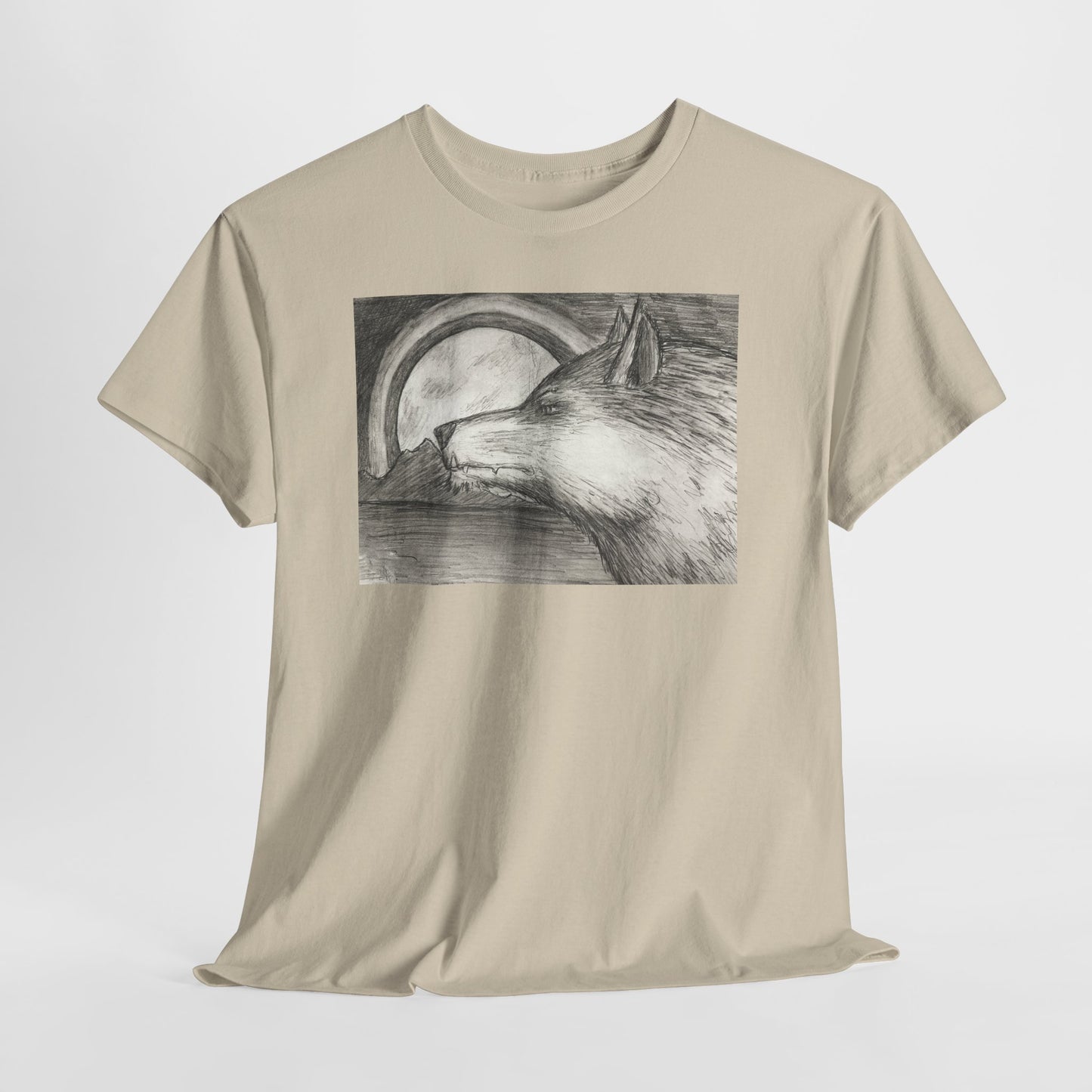 Wolf Art Unisex Heavy Cotton Tee, Nature Lover Shirt, Wildlife T-Shirt, Gift for Outdoorsy Friends, Animal Lover Apparel