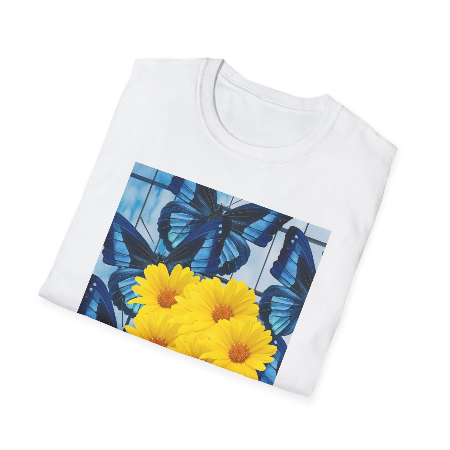 Sunny Blooms Unisex Softstyle T-Shirt, Floral Graphic Tee, Gift for Her, Summer Vibes, Casual Wear, Nature Lover Gift