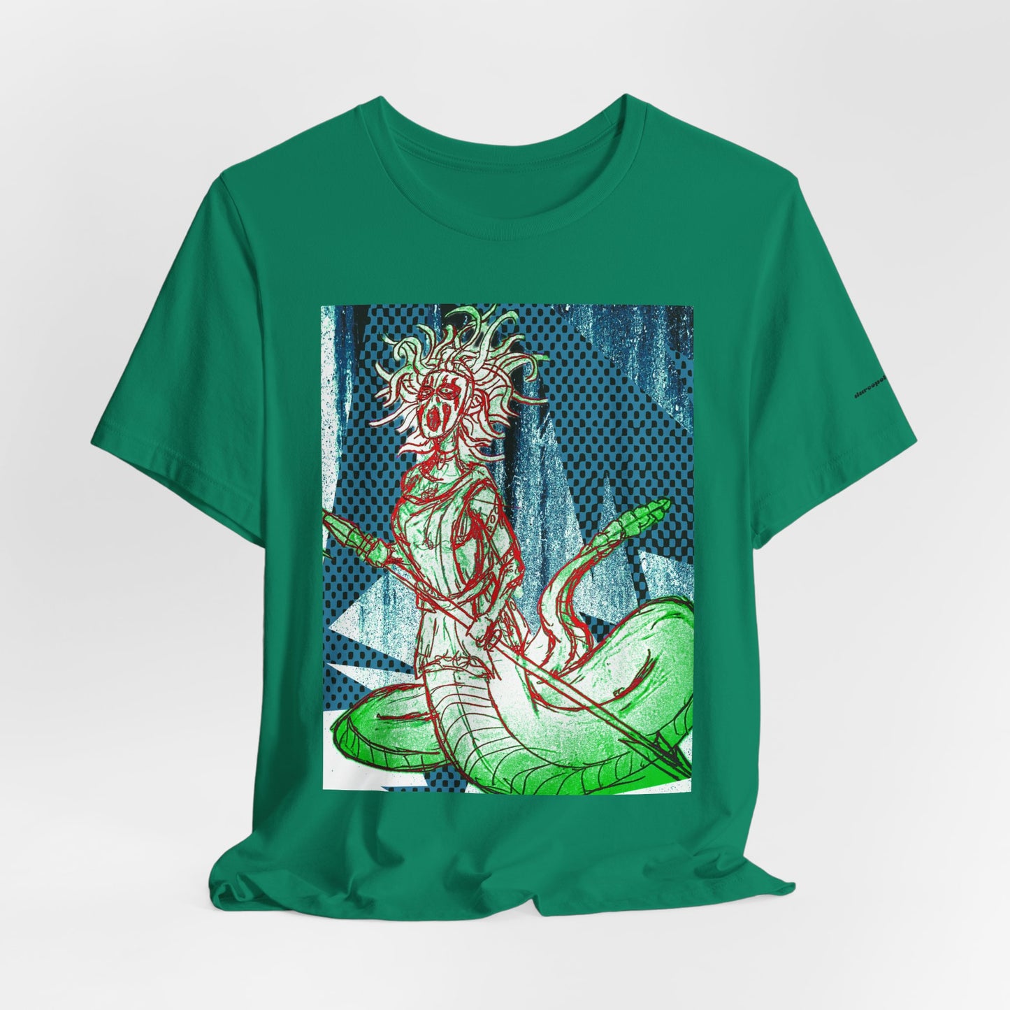 Mythic Serpent Goddess Tee — Neon Medusa Illustration T-Shirt