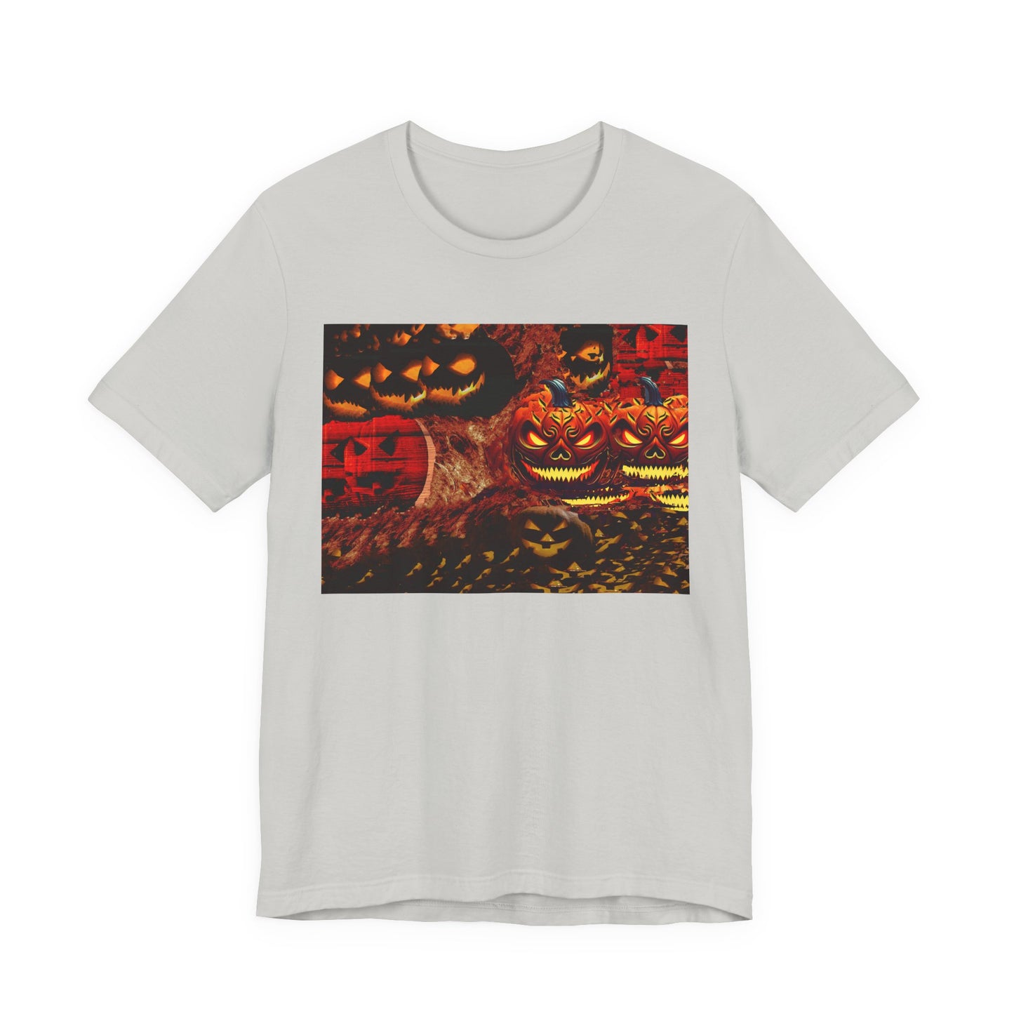 Halloween Distorted Pumpkin Graphic Tee, Unisex T-Shirt for Autumn, Spooky Season Top, Halloween Costume Idea, Men's & Women's Casual Wear