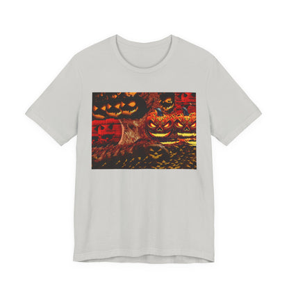 Halloween Distorted Pumpkin Graphic Tee, Unisex T-Shirt for Autumn, Spooky Season Top, Halloween Costume Idea, Men's & Women's Casual Wear