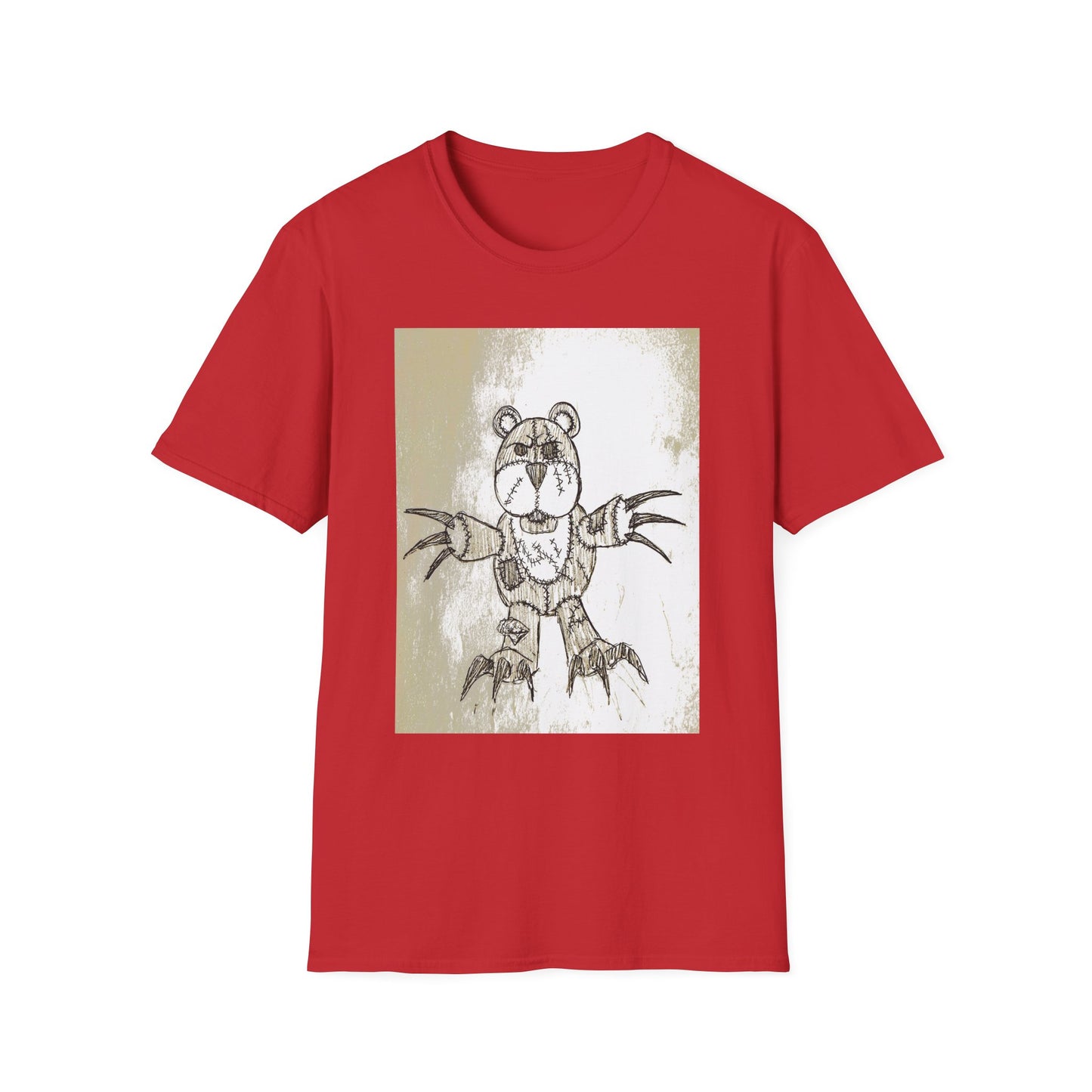 Demonic  Artistic Bear T-Shirt, Unisex Graphic Tee, Unique Animal Art Shirt, Fun Casual Wear, Gift for Kids & Teens, Birthday or Holiday