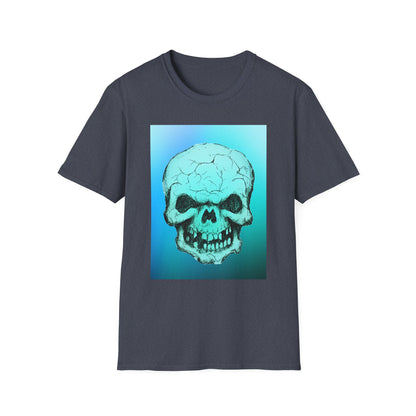 Skull Graphic  Bright Colored Unisex Softstyle T-Shirt, Edgy Tee, Casual Wear, Festival Apparel, Gift for Horror Fans, Halloween Clothing