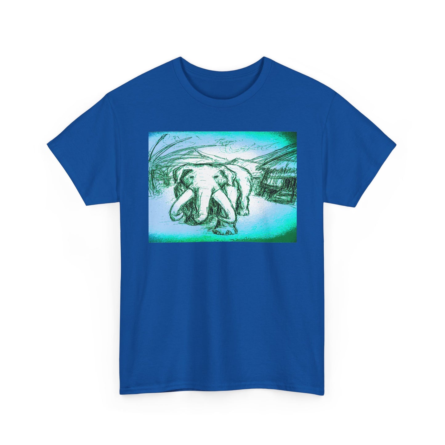 Artistic Elephant Unisex Cotton Tee - Unique Graphic Design