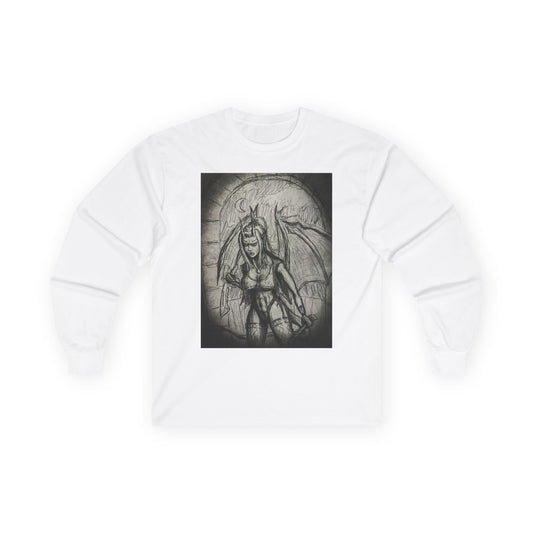 Gothic Winged Demon Long Sleeve Tee