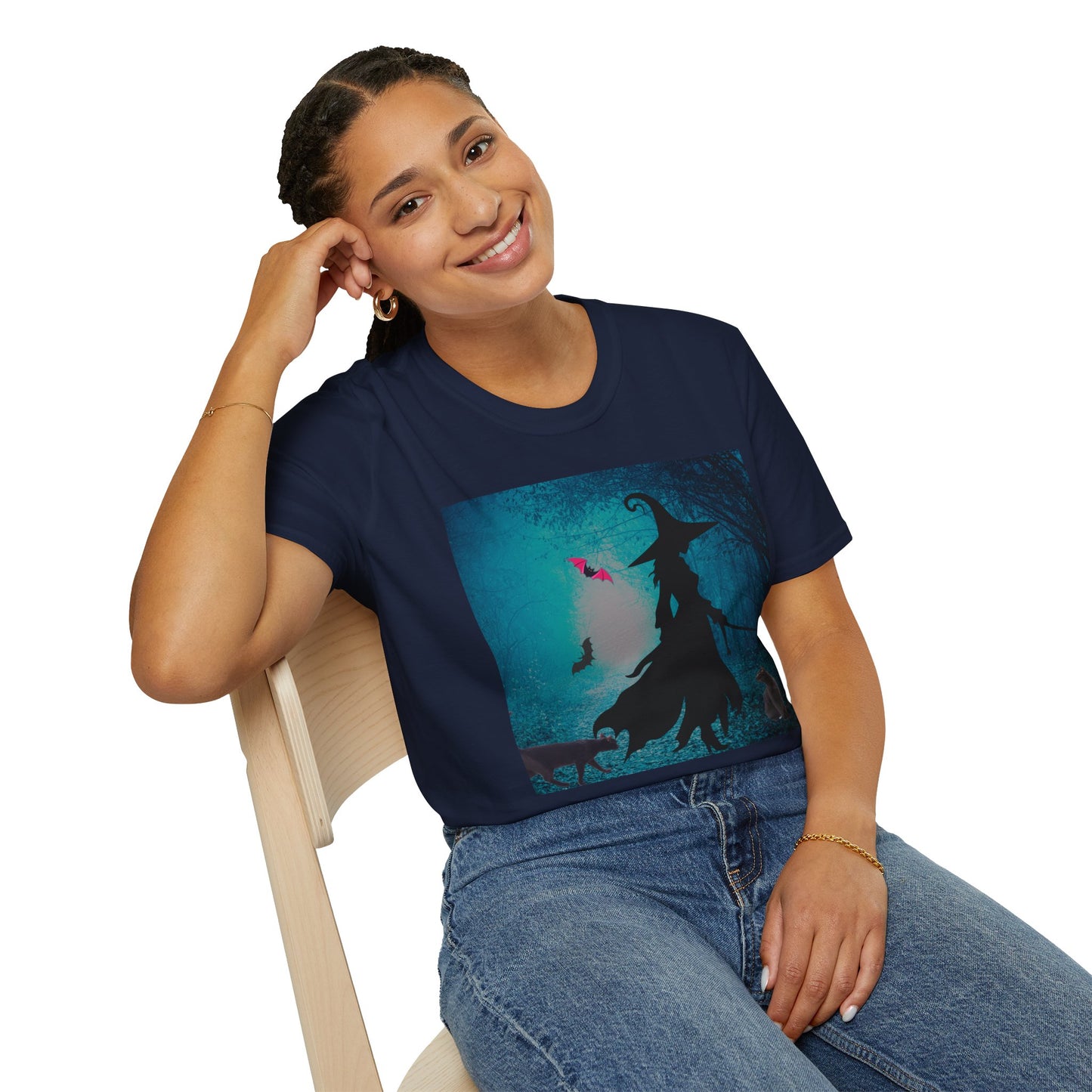 Magical Witch Art T-Shirt, Halloween Tee, Witchy Apparel, Gift for Her, Cute Graphic Shirt, Soft Unisex T-Shirt