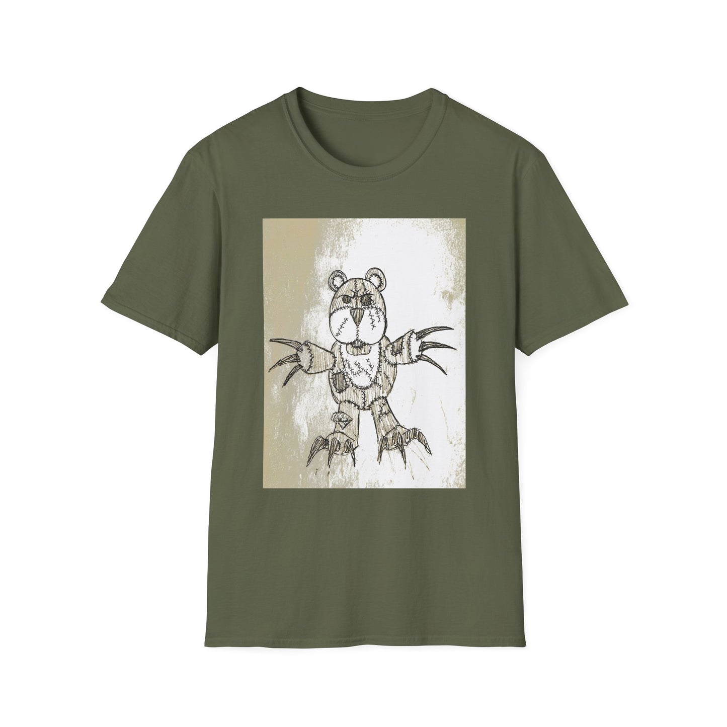 Demonic  Artistic Bear T-Shirt, Unisex Graphic Tee, Unique Animal Art Shirt, Fun Casual Wear, Gift for Kids & Teens, Birthday or Holiday
