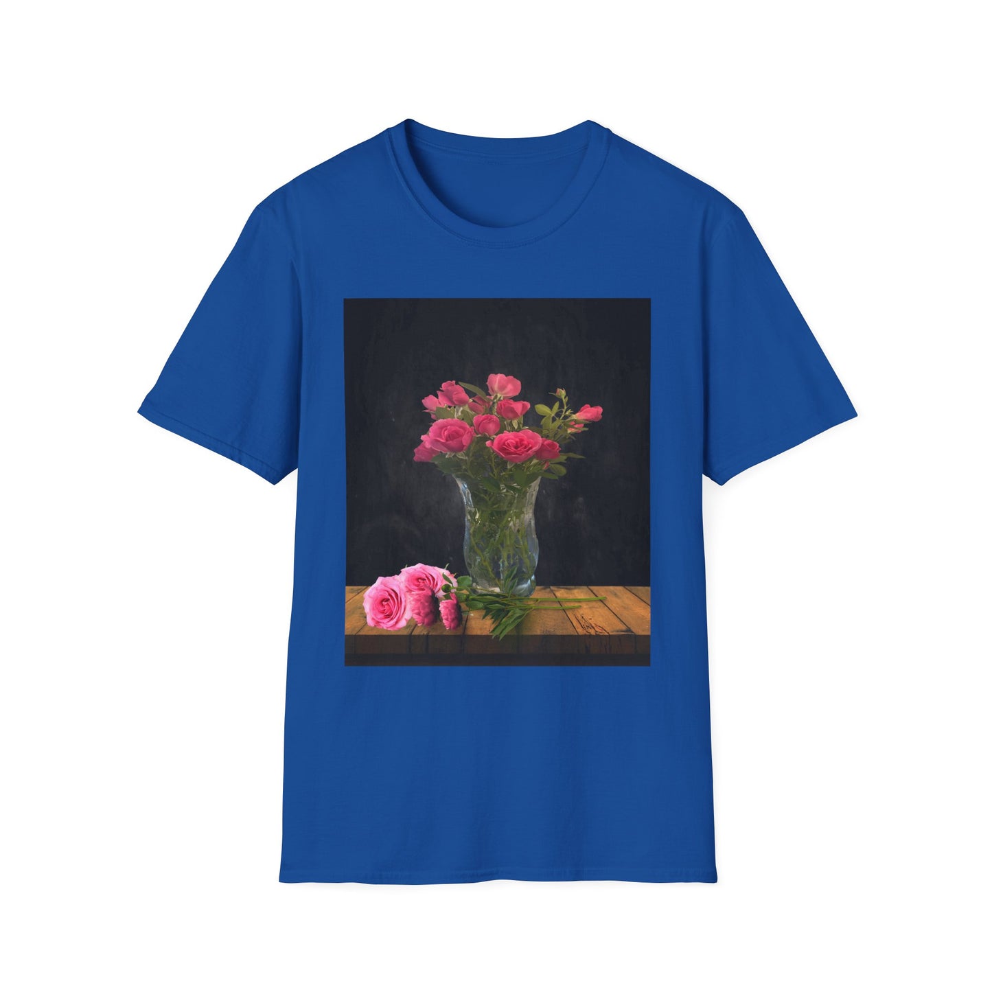Floral Long Stemmed Red Roses Bouquet T-Shirt, Softstyle Tee Inspired by Nature, Gift for Garden Lovers, Spring/Summer Fashion, Flowers Design