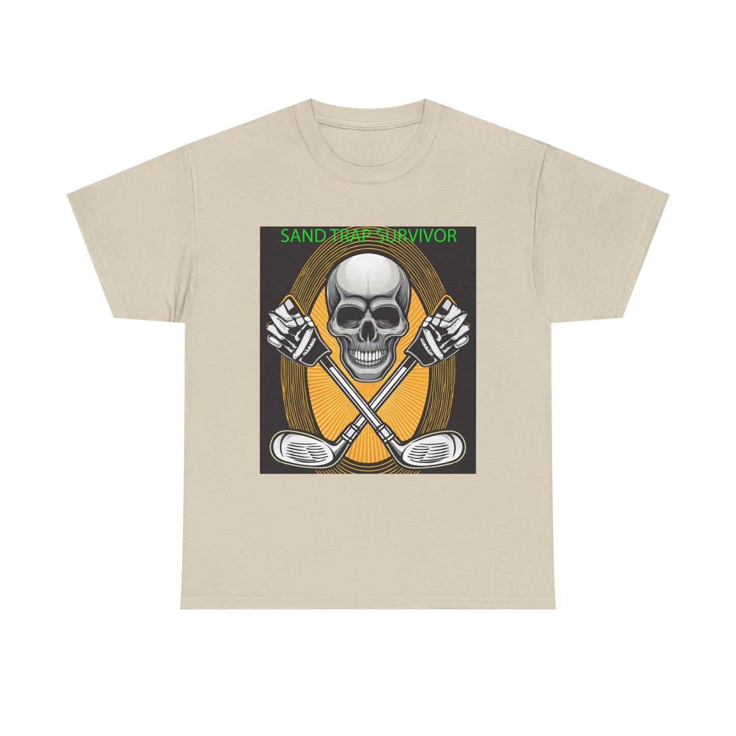 Golf Survivor Skull Tee, Unisex Heavy Cotton T-Shirt, Perfect Gift for Golf Lovers, Sports Apparel, Casual Wear, Skull Design