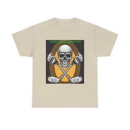 Golf Survivor Skull Tee, Unisex Heavy Cotton T-Shirt, Perfect Gift for Golf Lovers, Sports Apparel, Casual Wear, Skull Design
